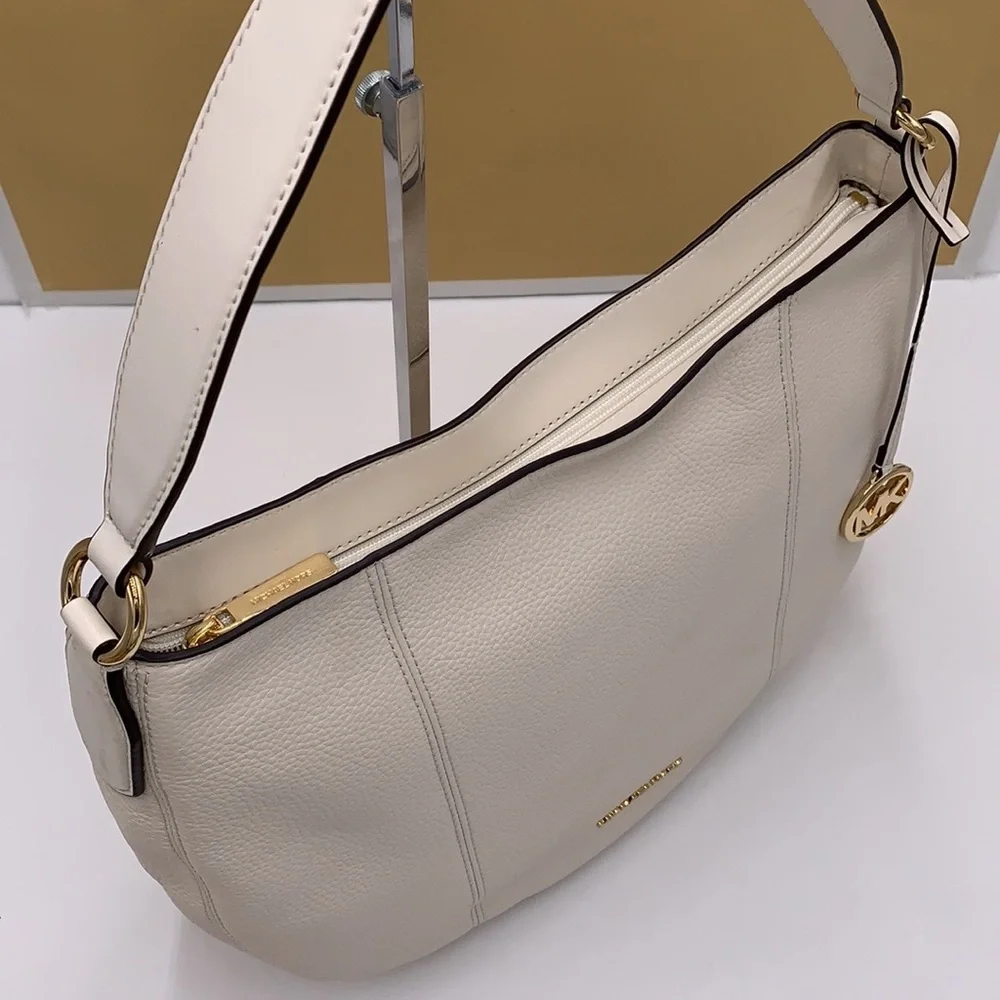 MICHAEL KORS BROOKE LARGE HOBO SHLDR LEATHER LIGHT CREAM COLOR - Picture 9 of 16
